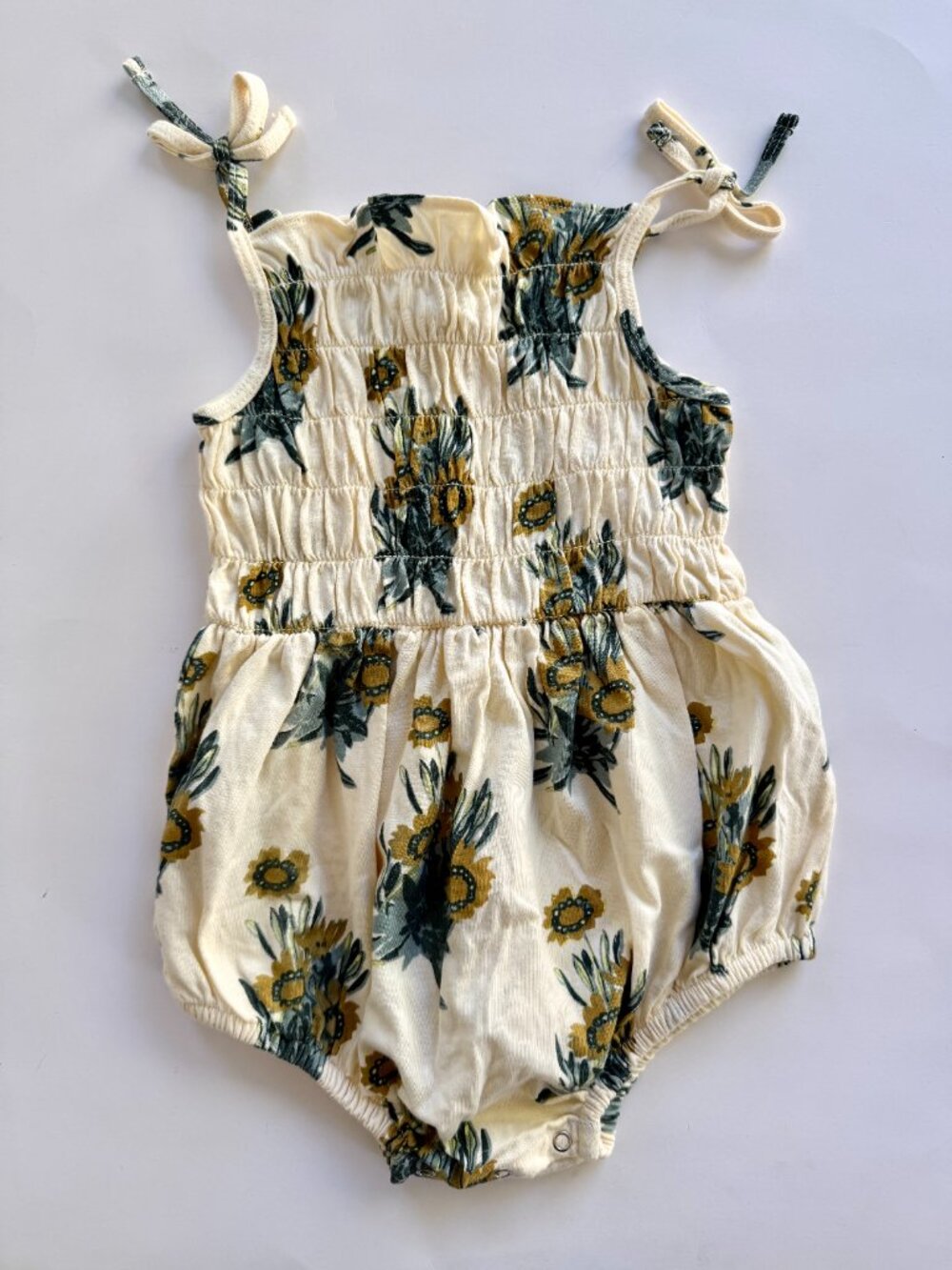 Kate Quinn Girls Floral Smocked Bubble Romper 18-24M